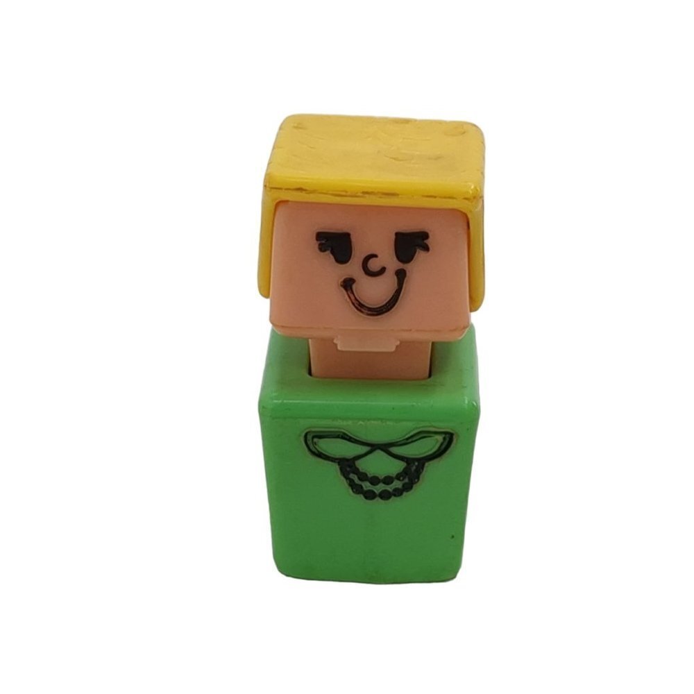 Vintage Playskool‎ McDonalds Restaurant Square People Woman Mom 1974 Green Shirt